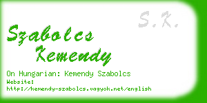 szabolcs kemendy business card